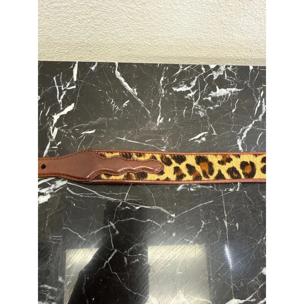 Brighton Out West Womens Leopard Calf Hair Leather Belt Brown 30 49107